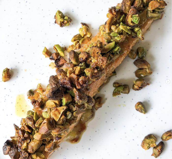 Honey Pistachio Crusted Salmon