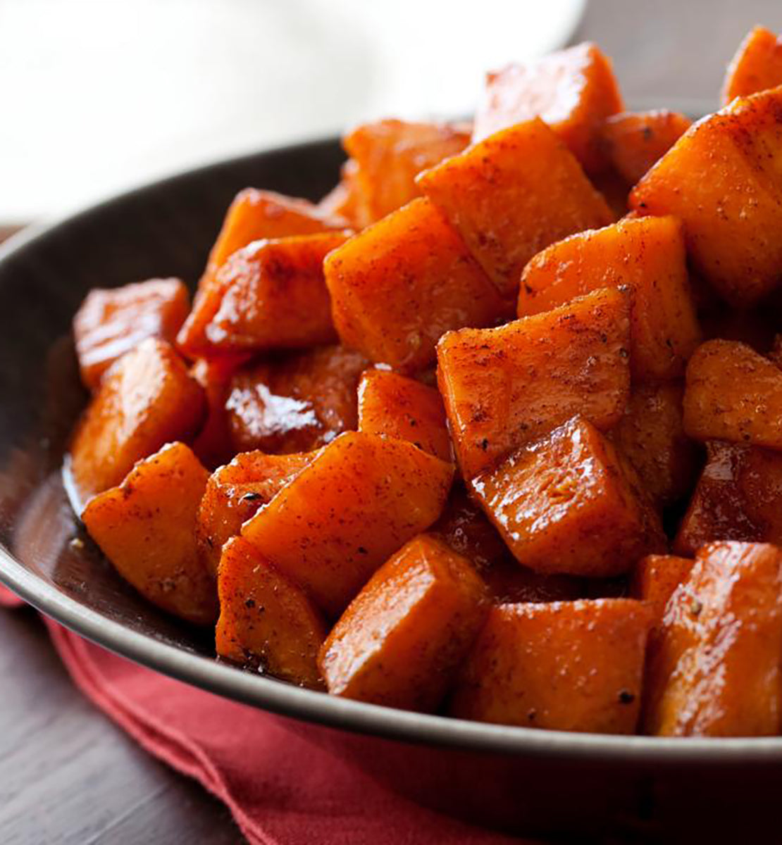 Roasted Sweet Potatoes with Honey & Cinnamon